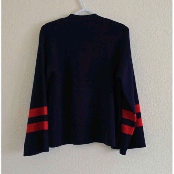 Moth Anthropologie Navy Red Stripe Sweater Size L Anchor Preppy - Picture 4 of 7